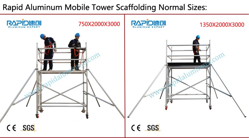 En1004 Aluminium Ringlock a Frame Mobile Tower Aluminum Scaffolding for Sale