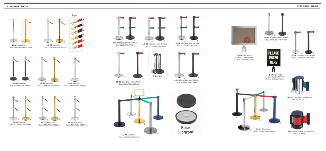 Easy Collection U Shape Stainless Steel Crowd Control Post Stanchion Barrier (LG-23)